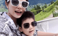 陈妍希带儿子瑞士度假，6岁小星星玩滑车，和童年陈晓如复制粘贴